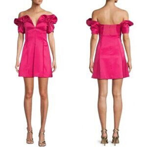 Women's Antonio Melani Pink Dress Off-the-Shoulder Size 6 - Retail Price $230￼￼